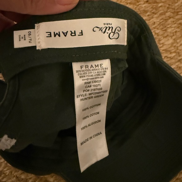 Frame Denim Dark Green Cap - Picture 3 of 4